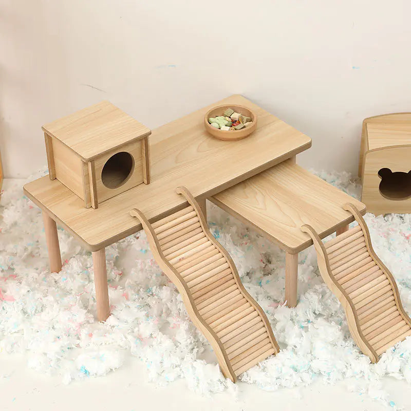 Natural Wood Hamster Activity Platform