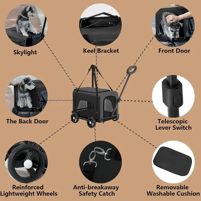Black Multi-Use Pet Stroller