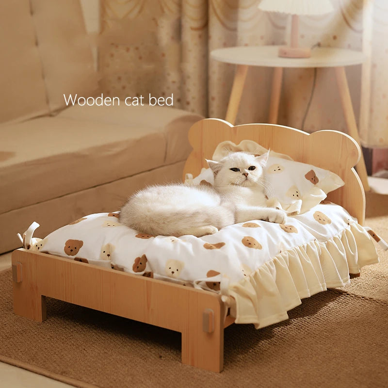 Wooden Bunk Cat Bed