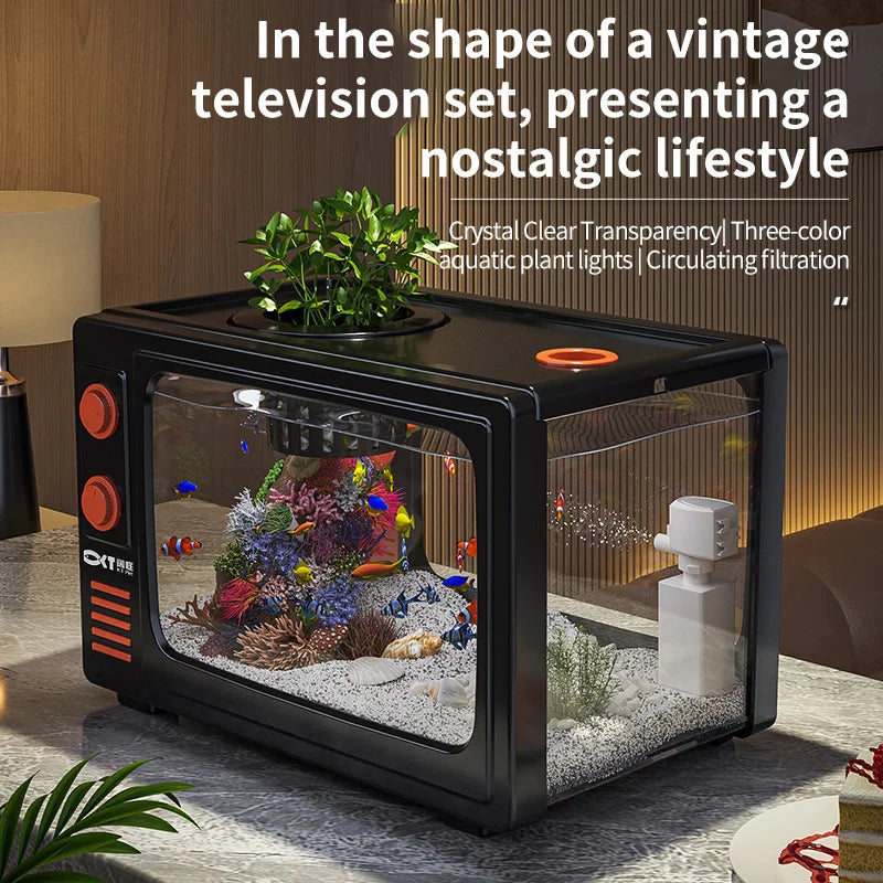 Retro TV Smart Desktop Aquarium