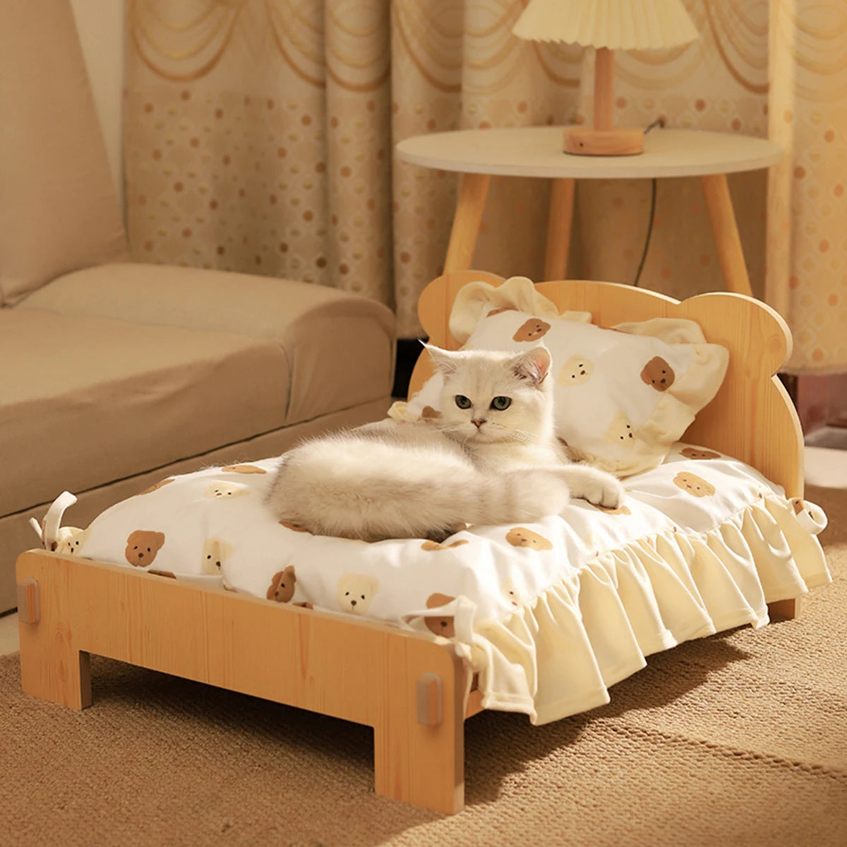 Wooden Bunk Cat Bed