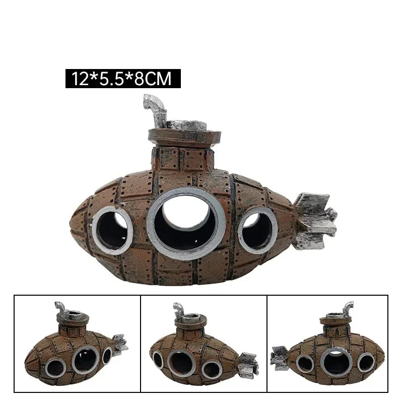 Resin Submarine Aquarium Decor