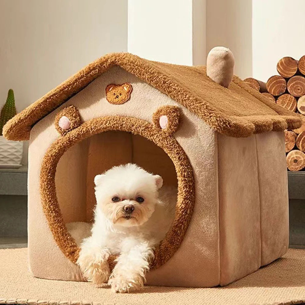 Plush Cave Pet Bed