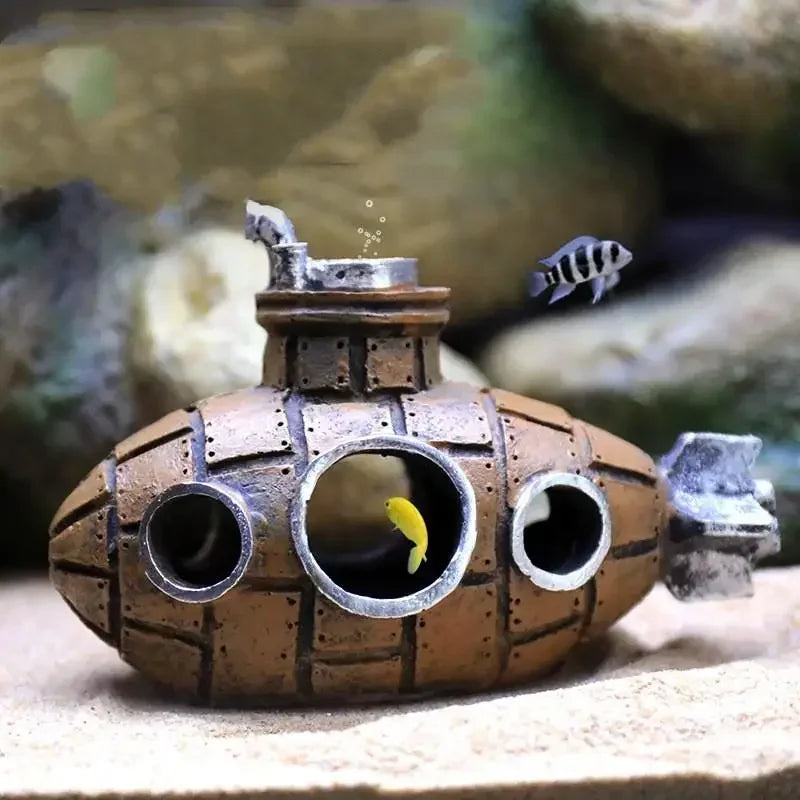 Resin Submarine Aquarium Decor