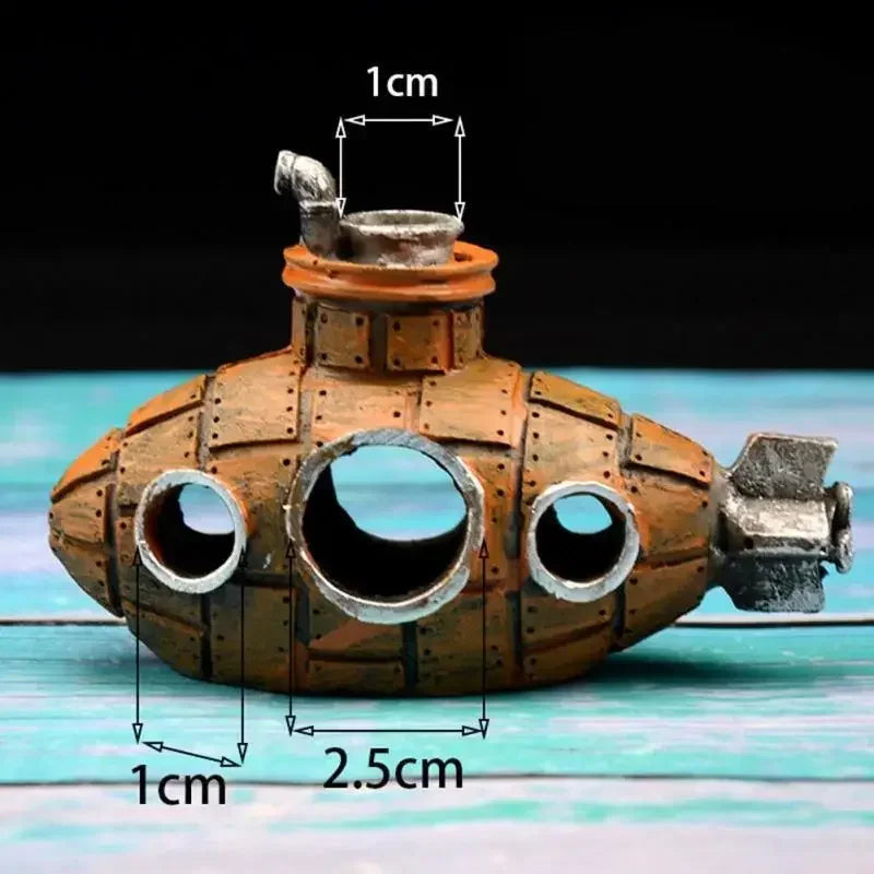 Resin Submarine Aquarium Decor