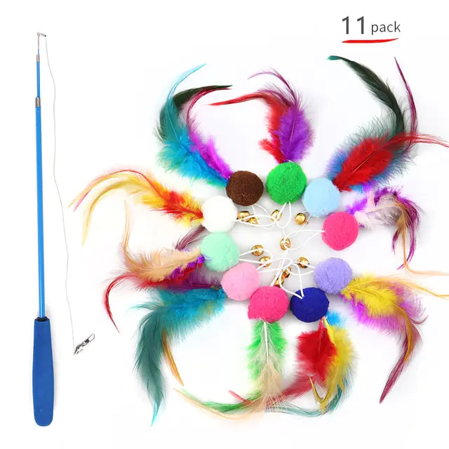 11-Piece Retractable Cat Wand Set