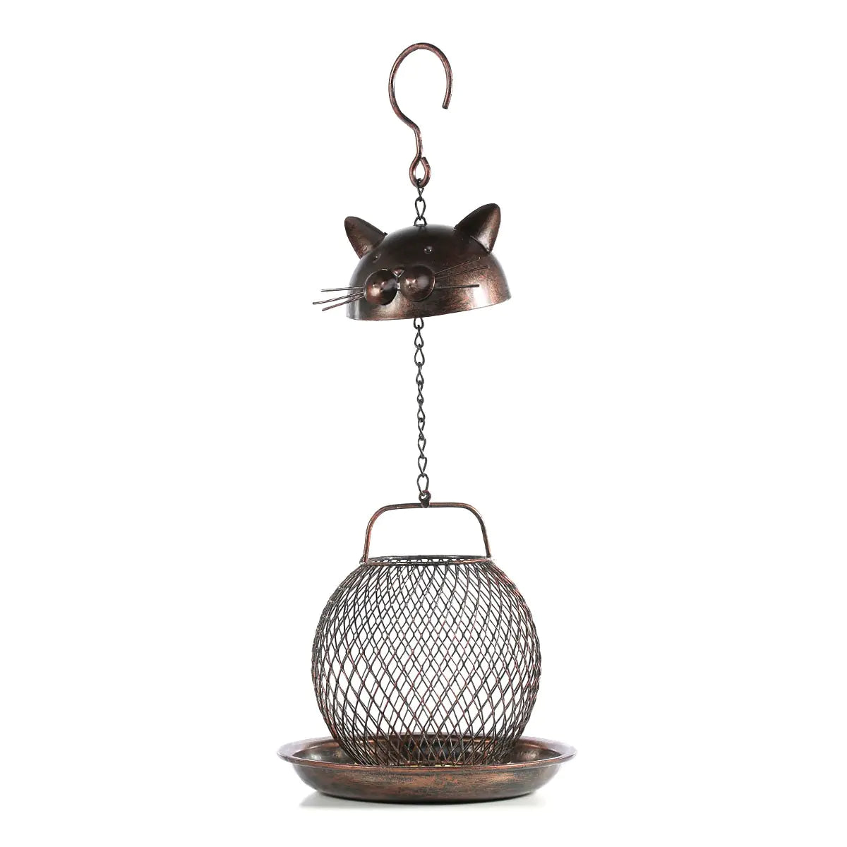 Modern Metal Cat Bird Feeder Home Decor Gift