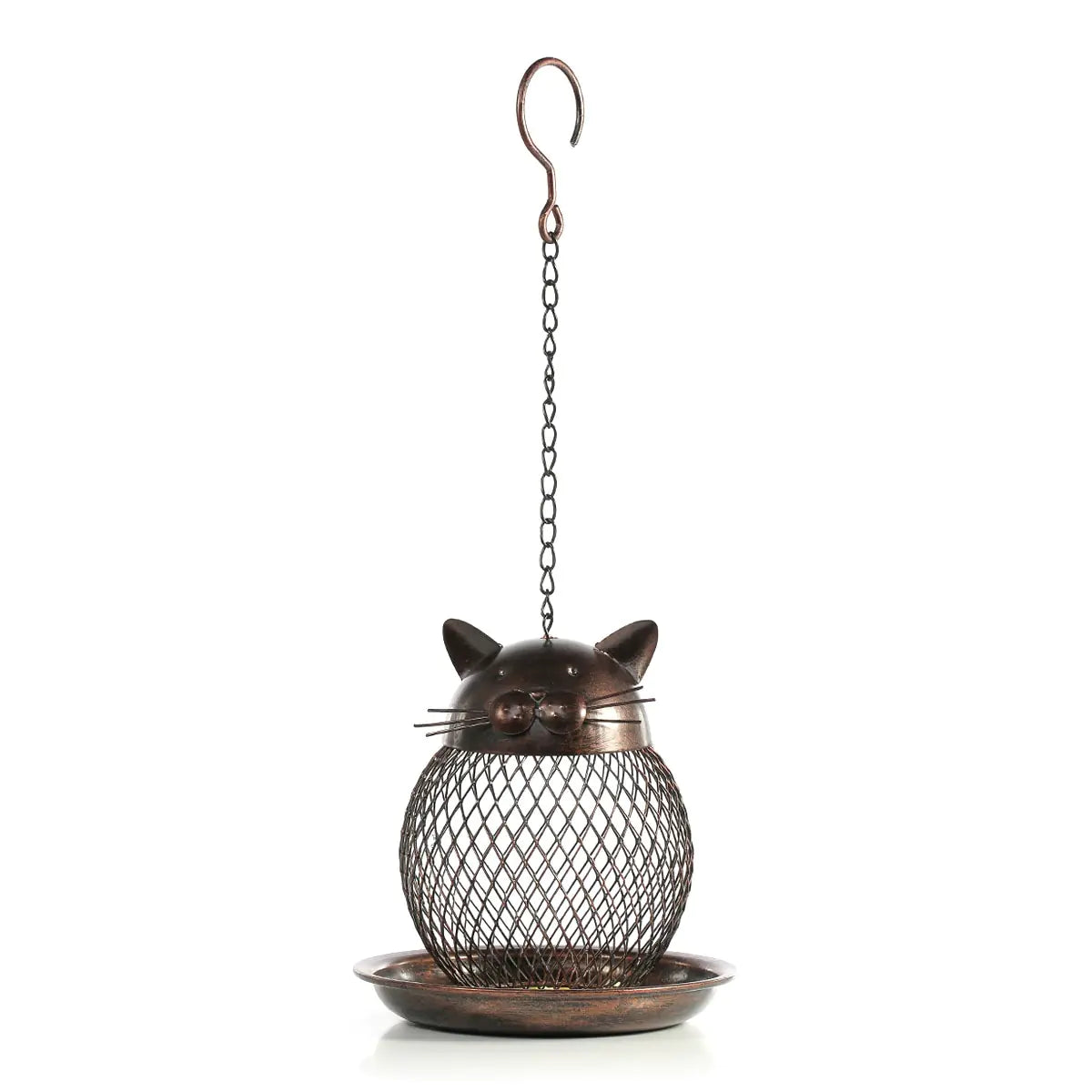 Modern Metal Cat Bird Feeder Home Decor Gift
