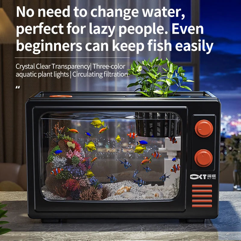 Retro TV Smart Desktop Aquarium