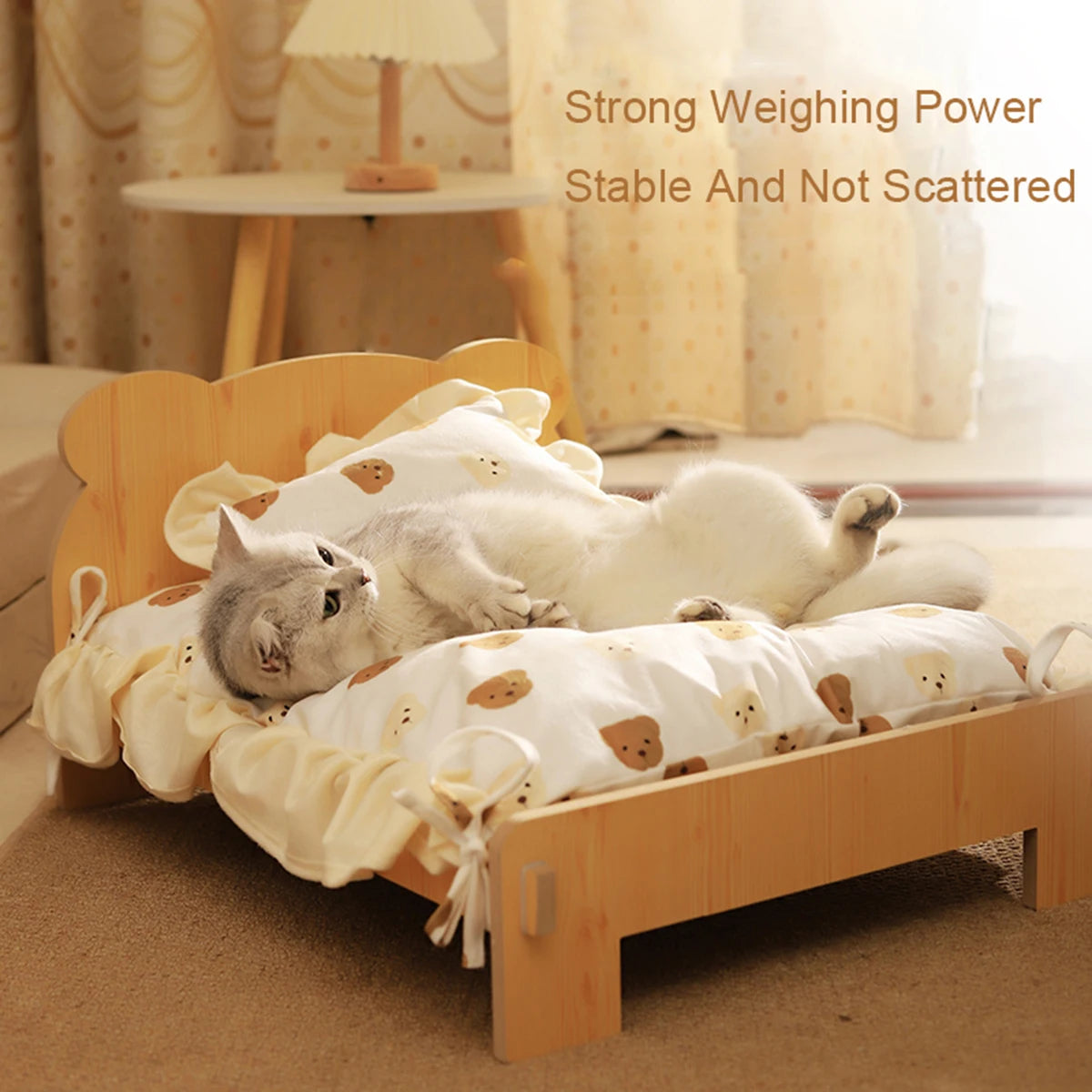 Wooden Bunk Cat Bed