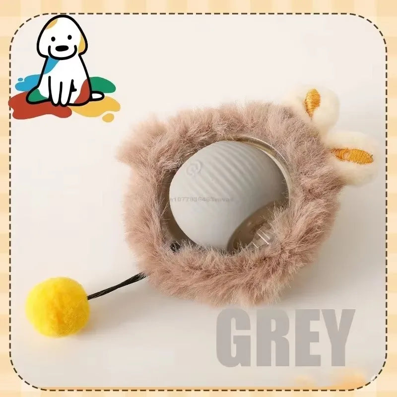 Interactive Dog Toys Rechargeable Pet Interactive Toys Electric Cats Ball Automatic Rolling Fake Tail Ball Dog Cats Toy