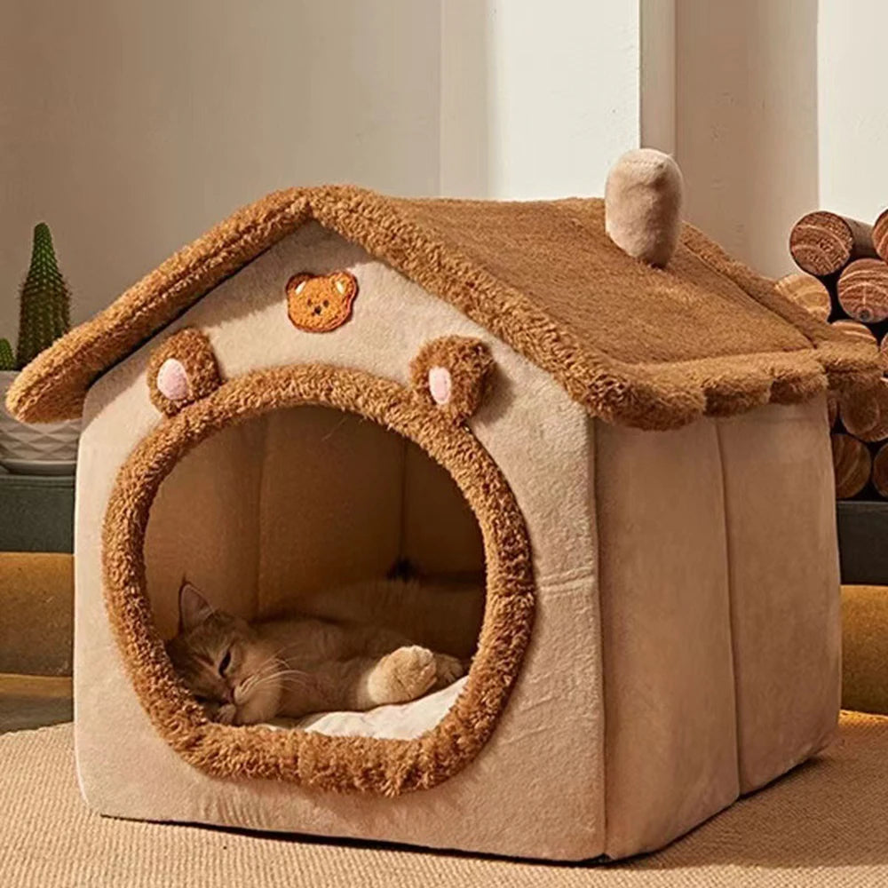 Plush Cave Pet Bed
