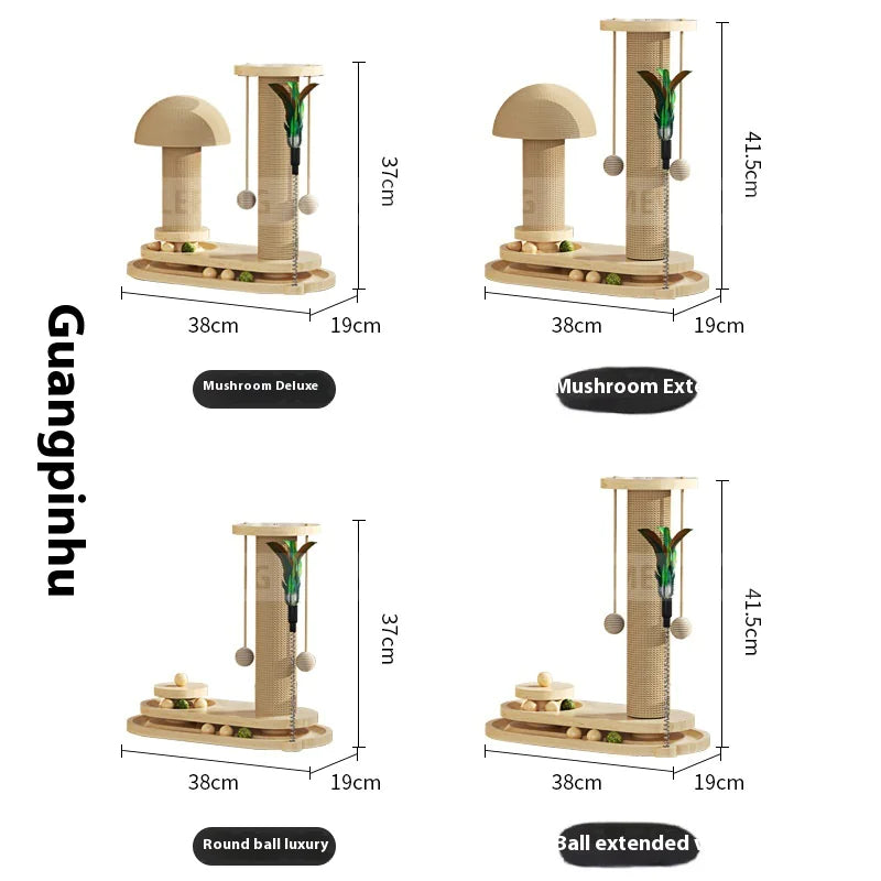 Solid Wood Multi-Activity Cat Scratcher