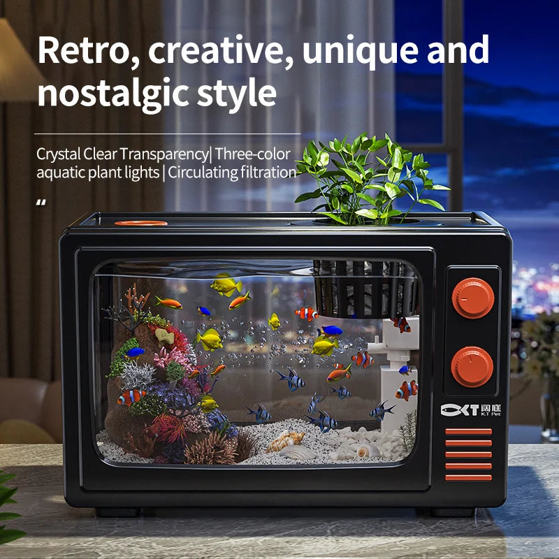 Retro TV Smart Desktop Aquarium