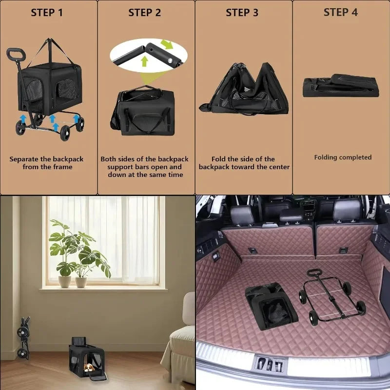 Black Multi-Use Pet Stroller