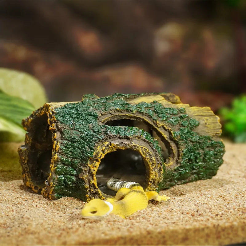 Resin Wood Barrel Aquarium Hideout