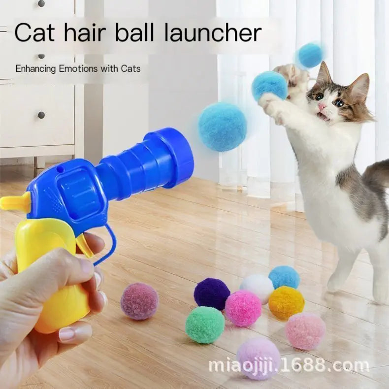 Silent Plush Ball Cat Launcher