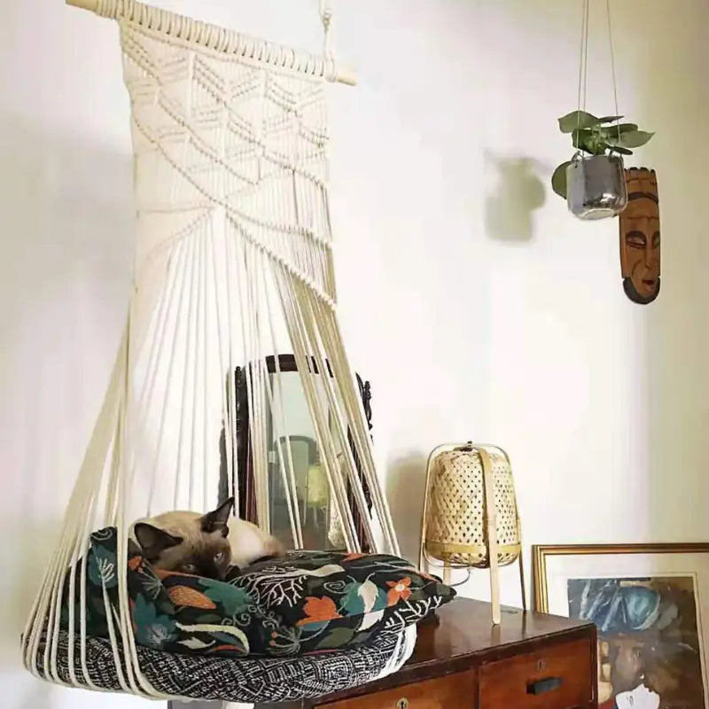 Handcrafted Bohemian Cat Hammock