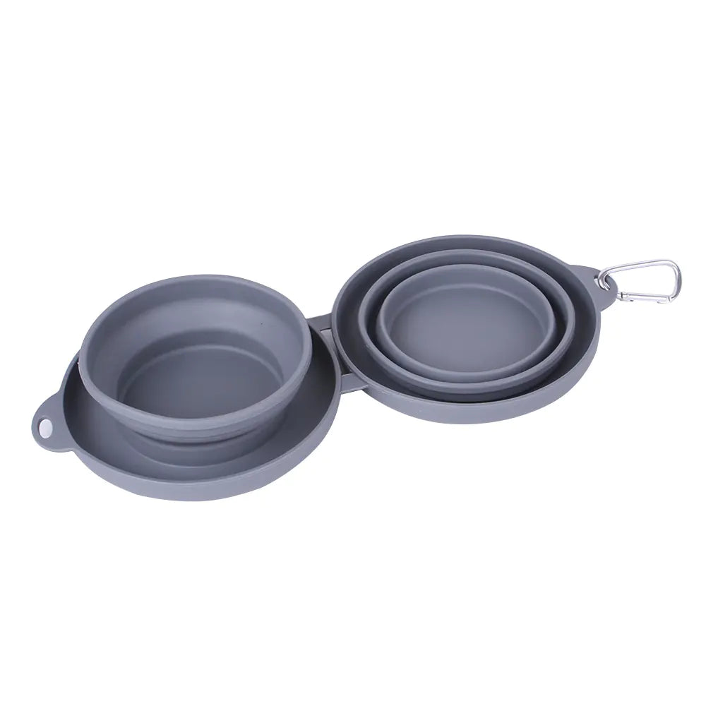 Silicone Foldable Double Pet Bowl