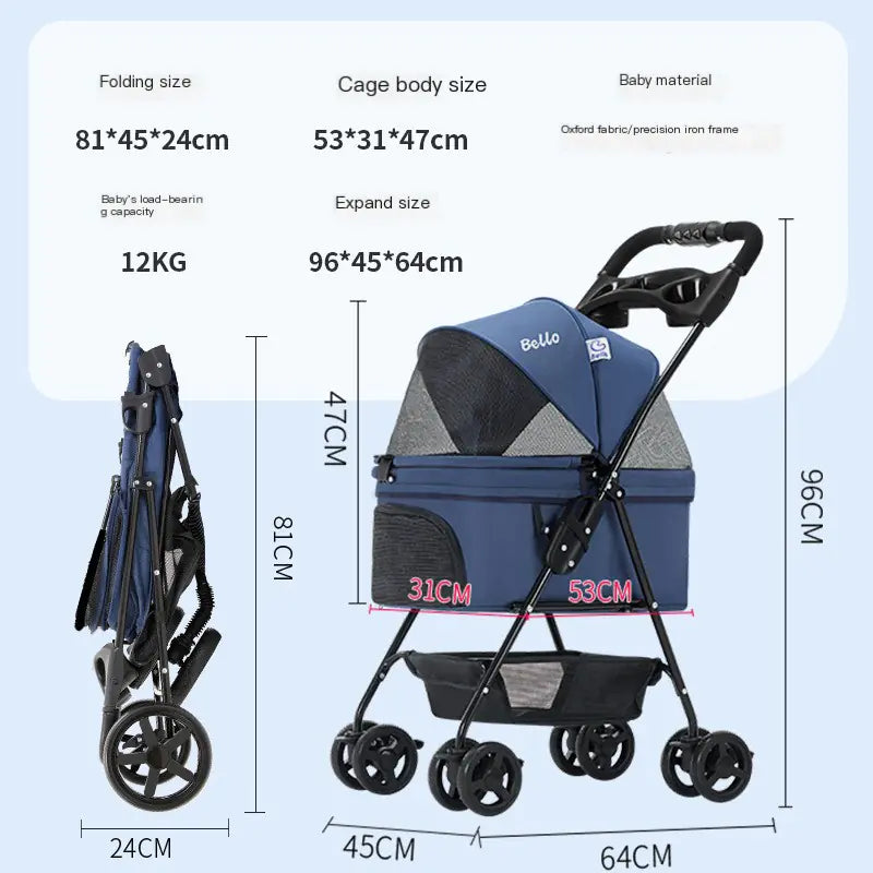 Bello OSM-M02S Foldable Pet Stroller