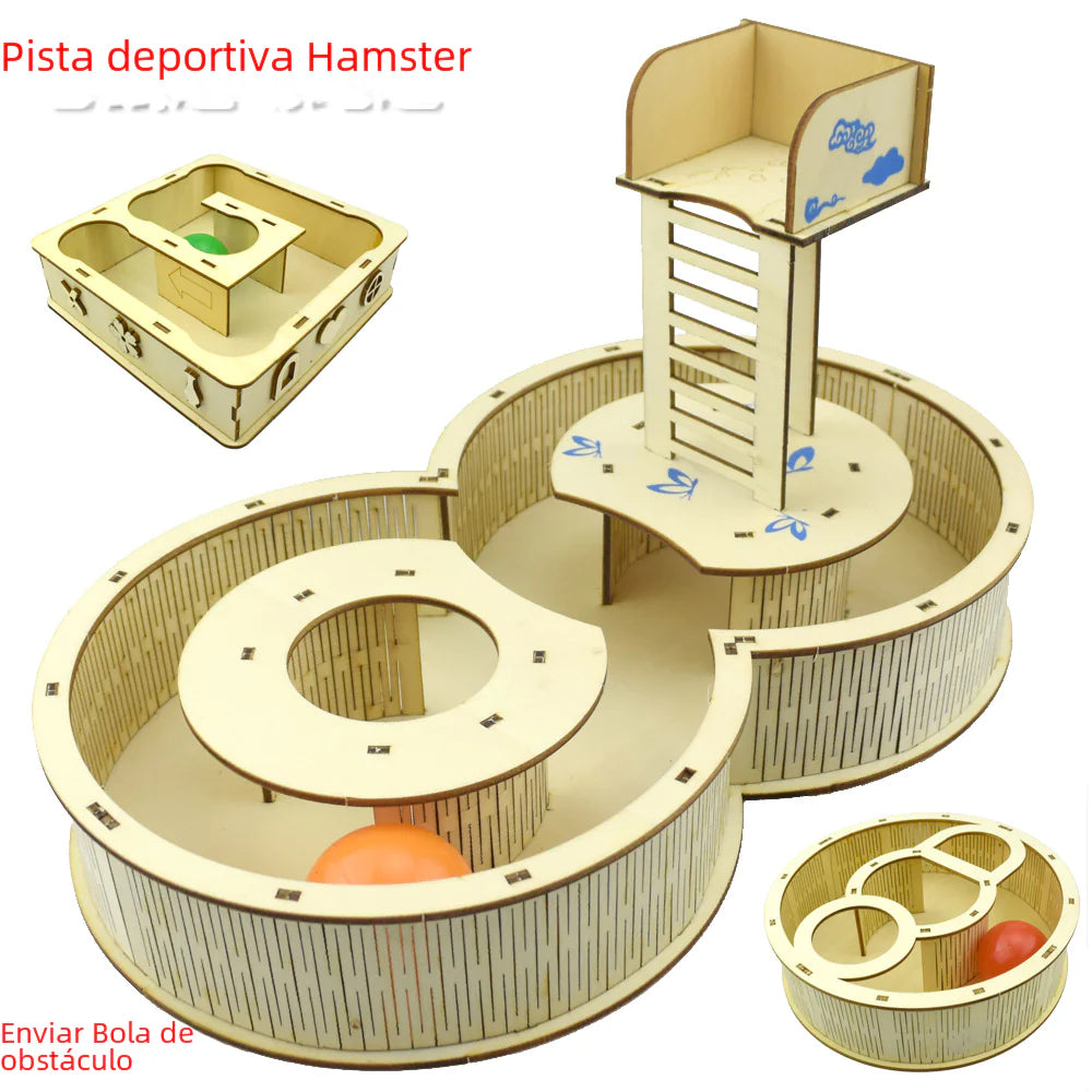 Natural Wood Hamster Activity Playground