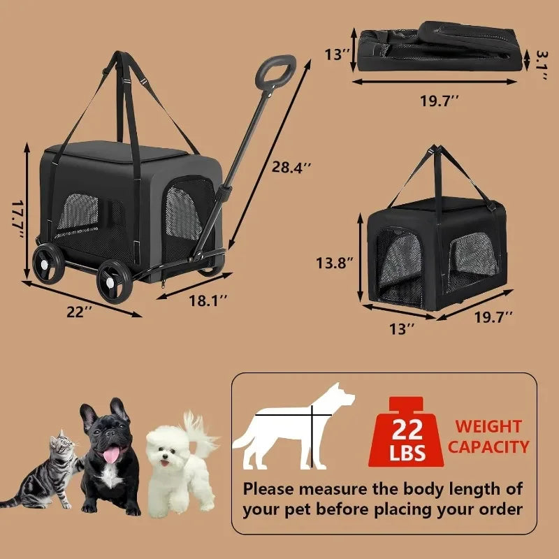 Black Multi-Use Pet Stroller