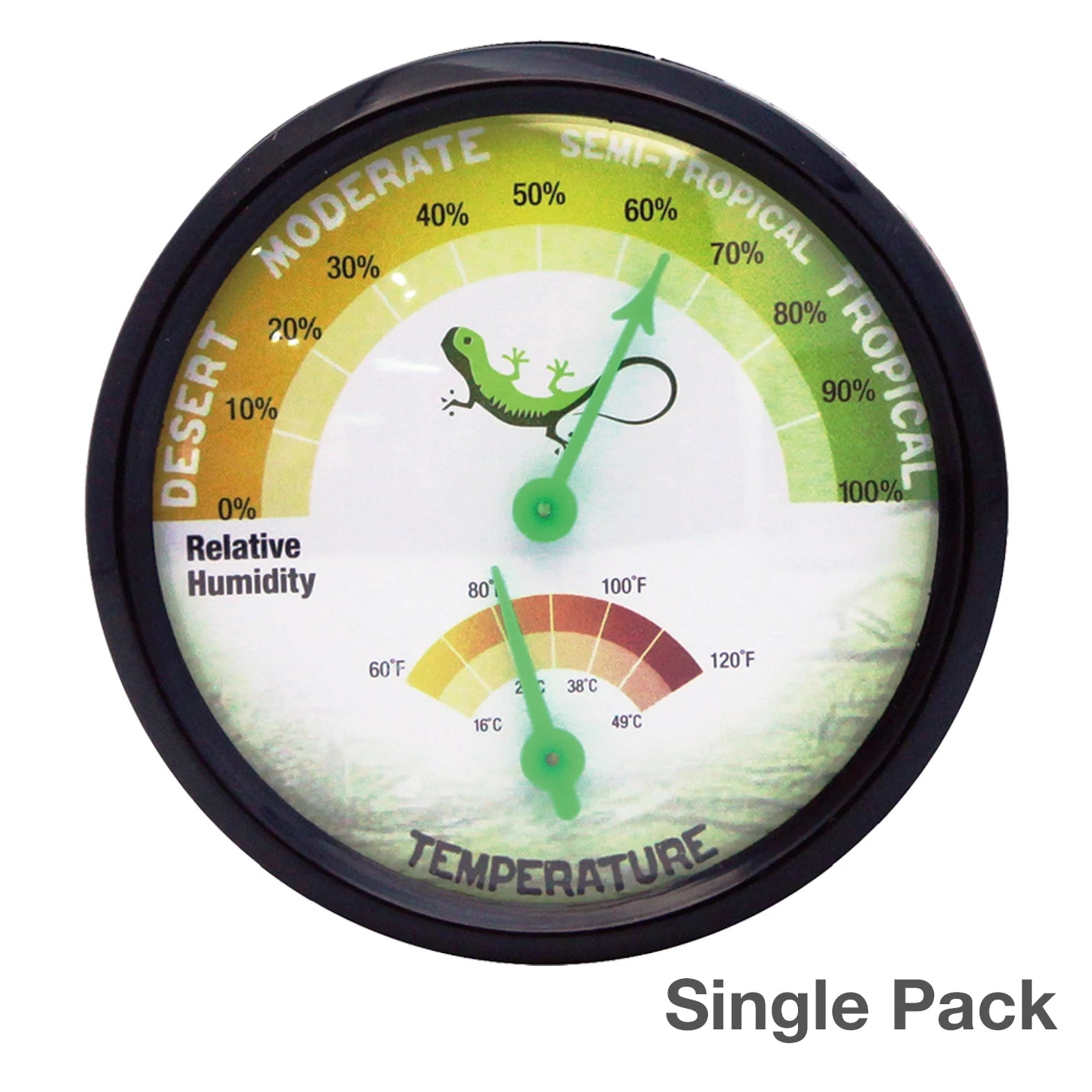 Compact Terrarium Temperature & Humidity Gauge