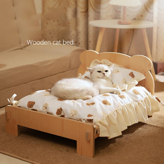 Wooden Bunk Cat Bed