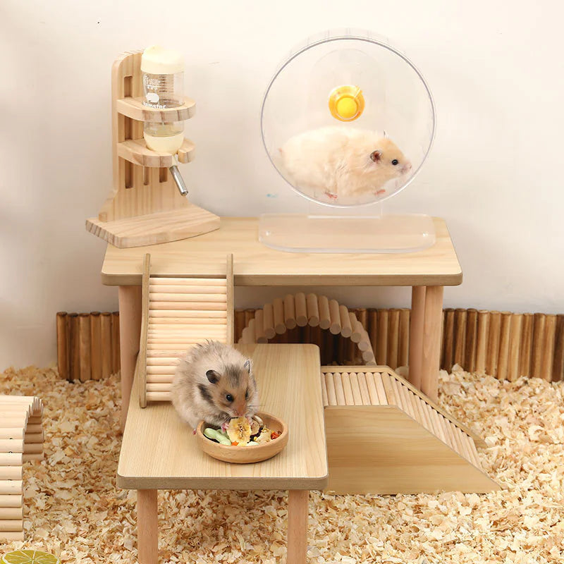 Natural Wood Hamster Activity Platform
