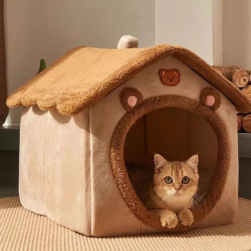 Plush Cave Pet Bed