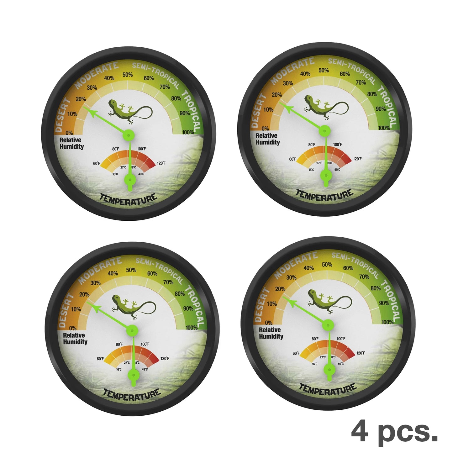 Compact Terrarium Temperature & Humidity Gauge