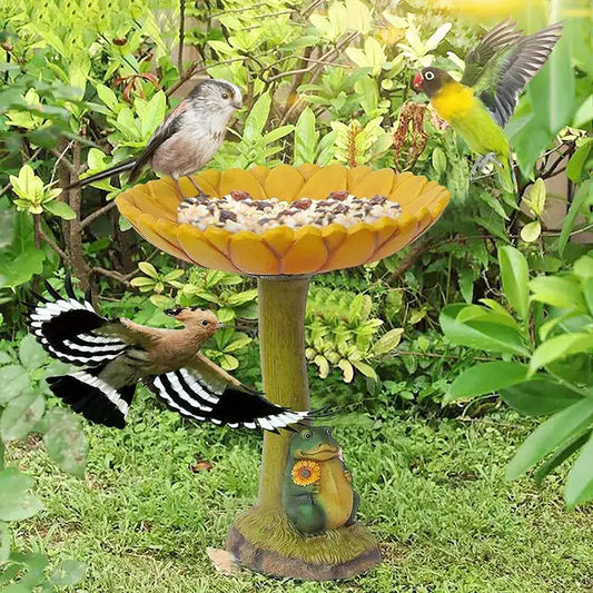 Whimsical Resin Frog Bird Bath