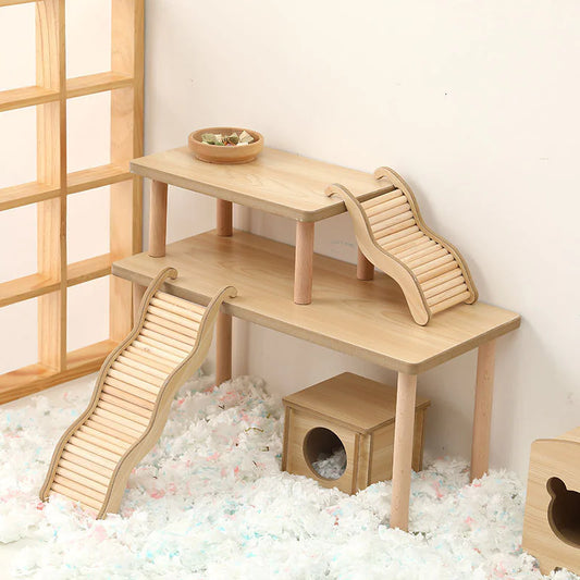 Natural Wood Hamster Activity Platform