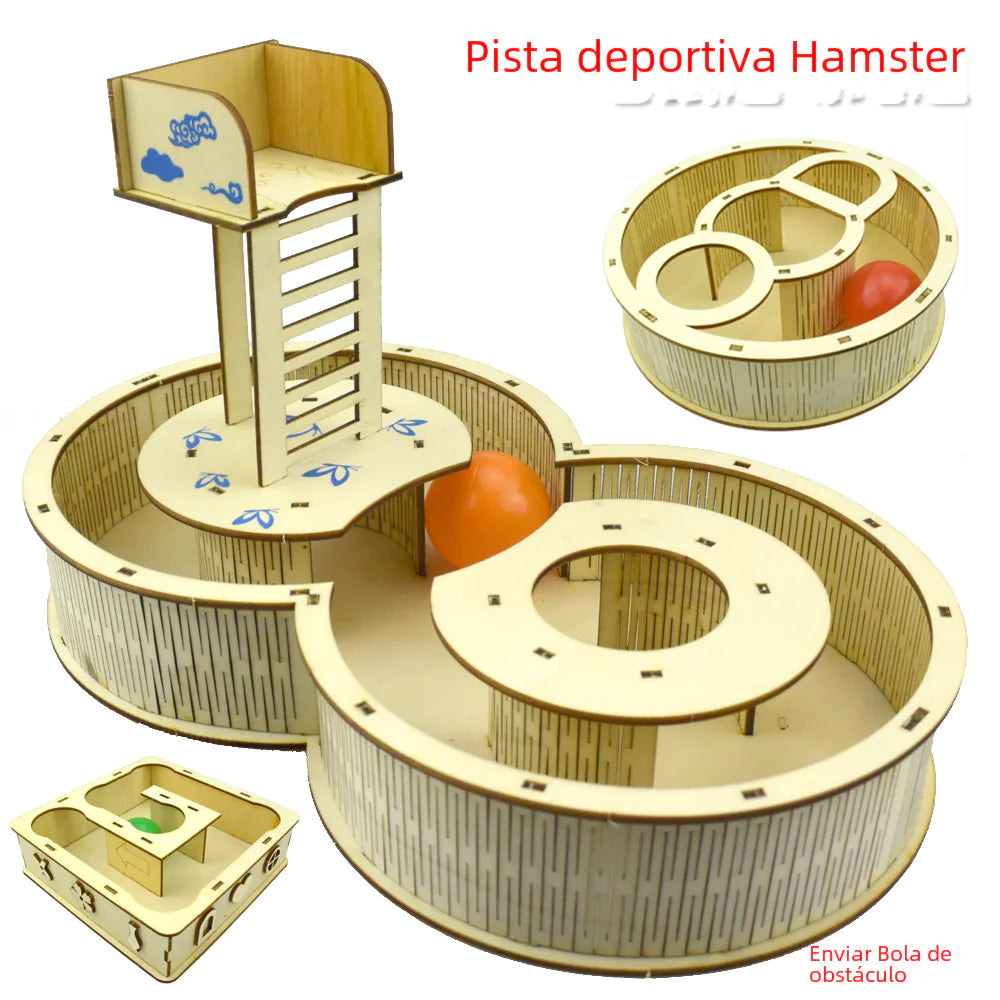 Natural Wood Hamster Activity Playground