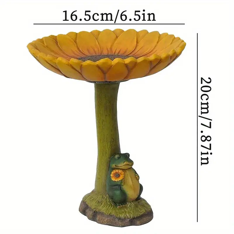 Whimsical Resin Frog Bird Bath