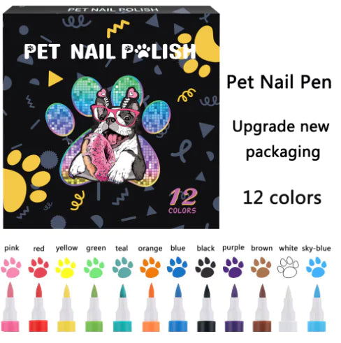 Pet Nail Art Pens (12-Color Set)