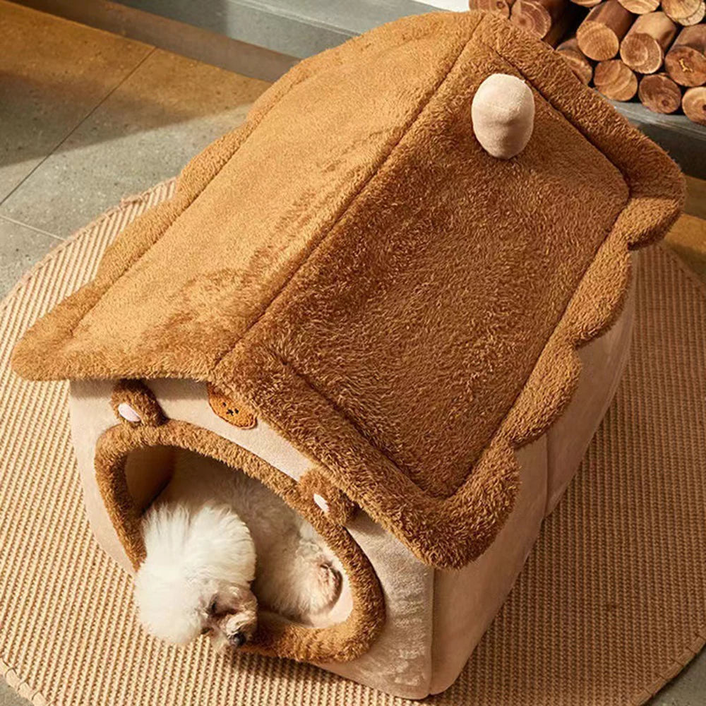 Plush Cave Pet Bed