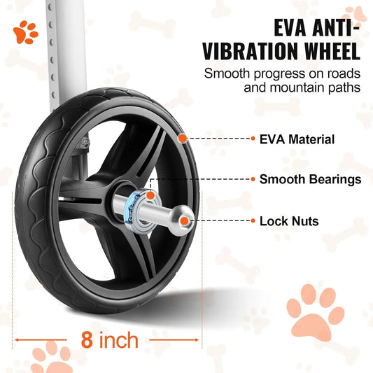 2 Wheels Dog Wheelchair for Back Legs, Pet Wheelchair Lightweight & Adjustable Assisting in Healing, Dog Cart/Wheelchair