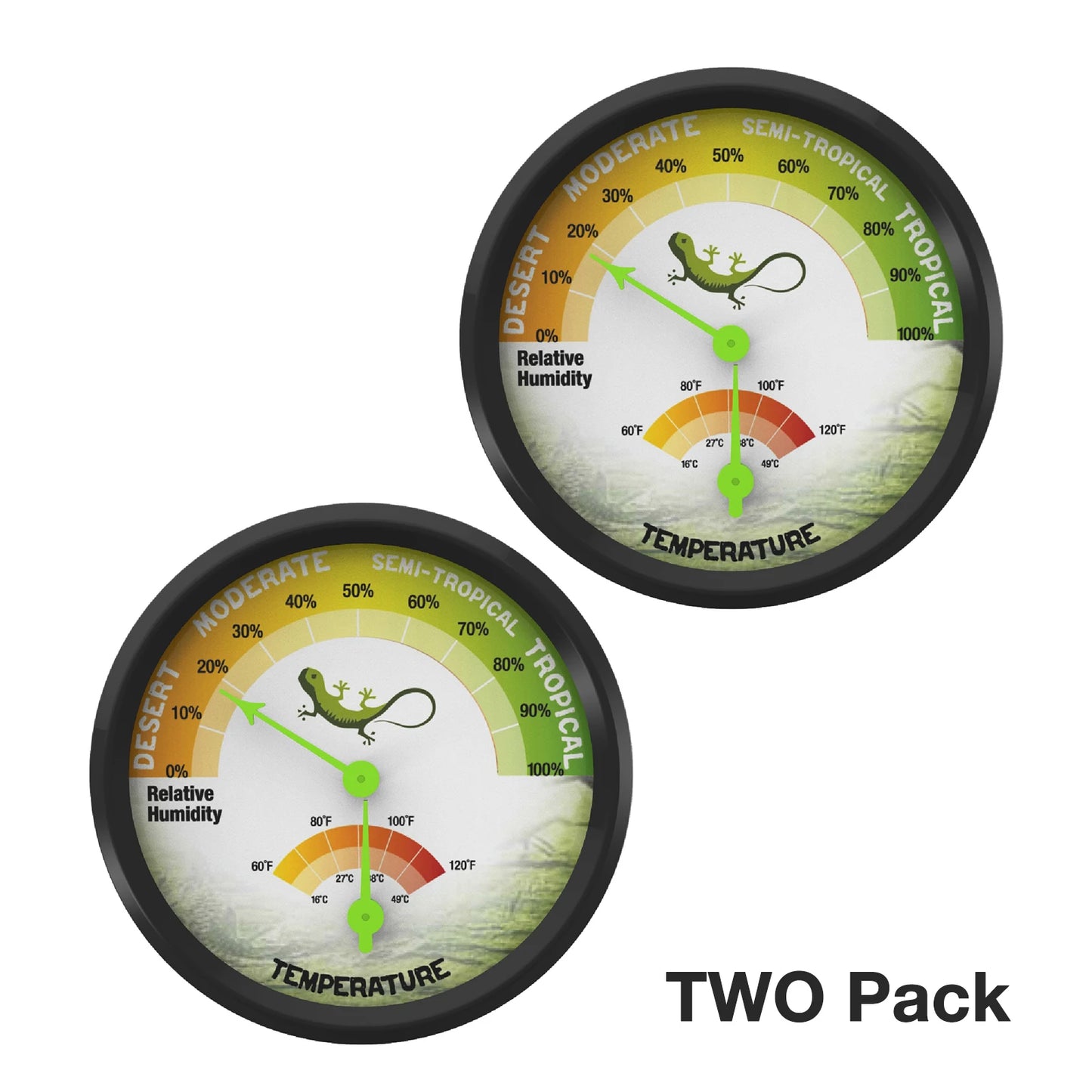 Compact Terrarium Temperature & Humidity Gauge