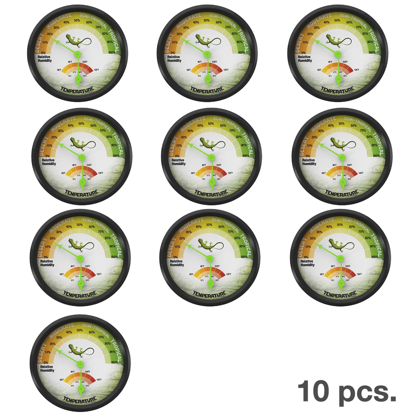 Compact Terrarium Temperature & Humidity Gauge