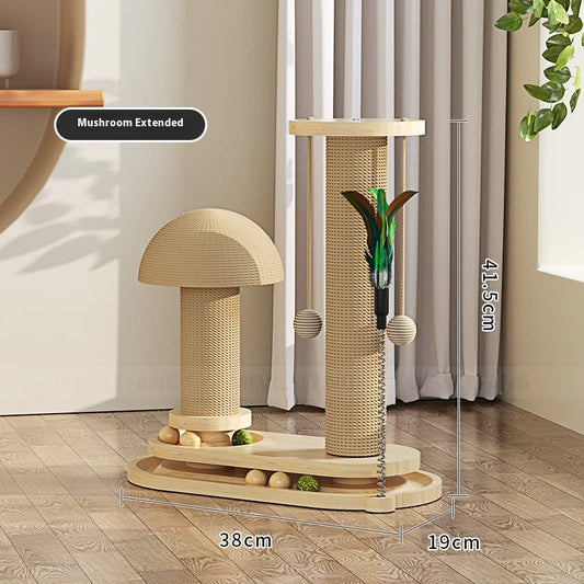 Solid Wood Multi-Activity Cat Scratcher